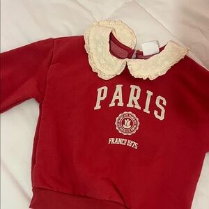 Zara Kids Red Paris Sweatshirt